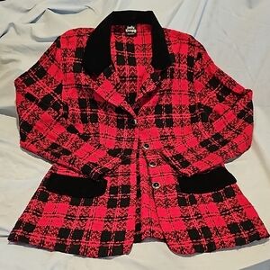 Judy Knapp Red and Black Plaid Jacket